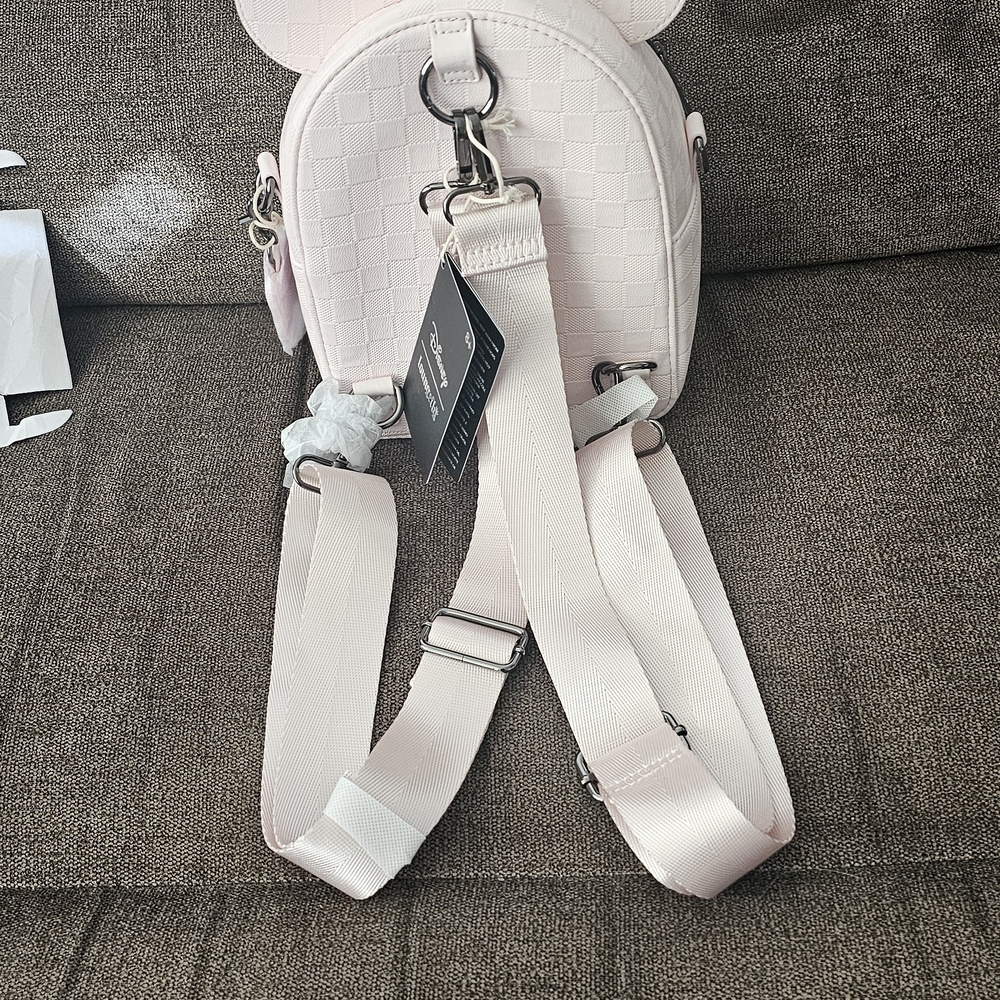 Loungefly Disney Checkered Cream Backpack - Picture 2 of 6
